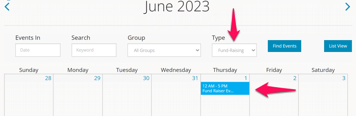 Calender View Types Example