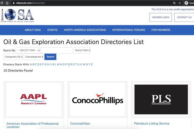International Oil Scouts Association Directory