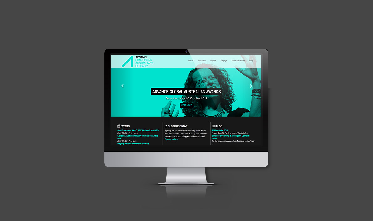Advance Website Homepage on Desktop