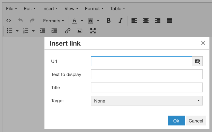 Insert and link to a document on Tendenci