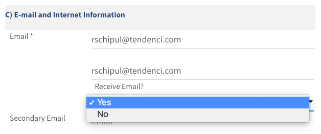 Opting out of email on a Tendenci website