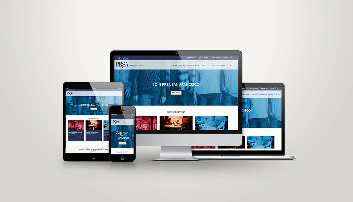 PRSASF - responsive showcase of the website on different screen platforms