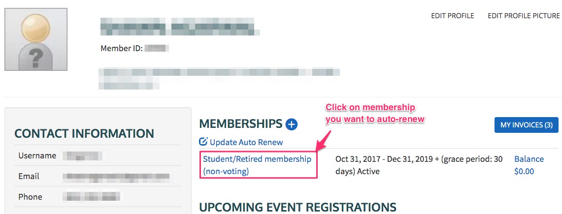 Membership/User Profile