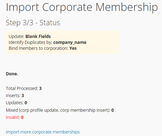 Importing Corporate Memberships step 3 | Content Management System Website