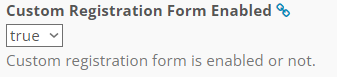 Custom Registration Form Settings