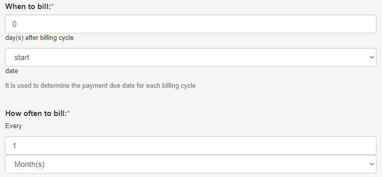 Forms Billing Section