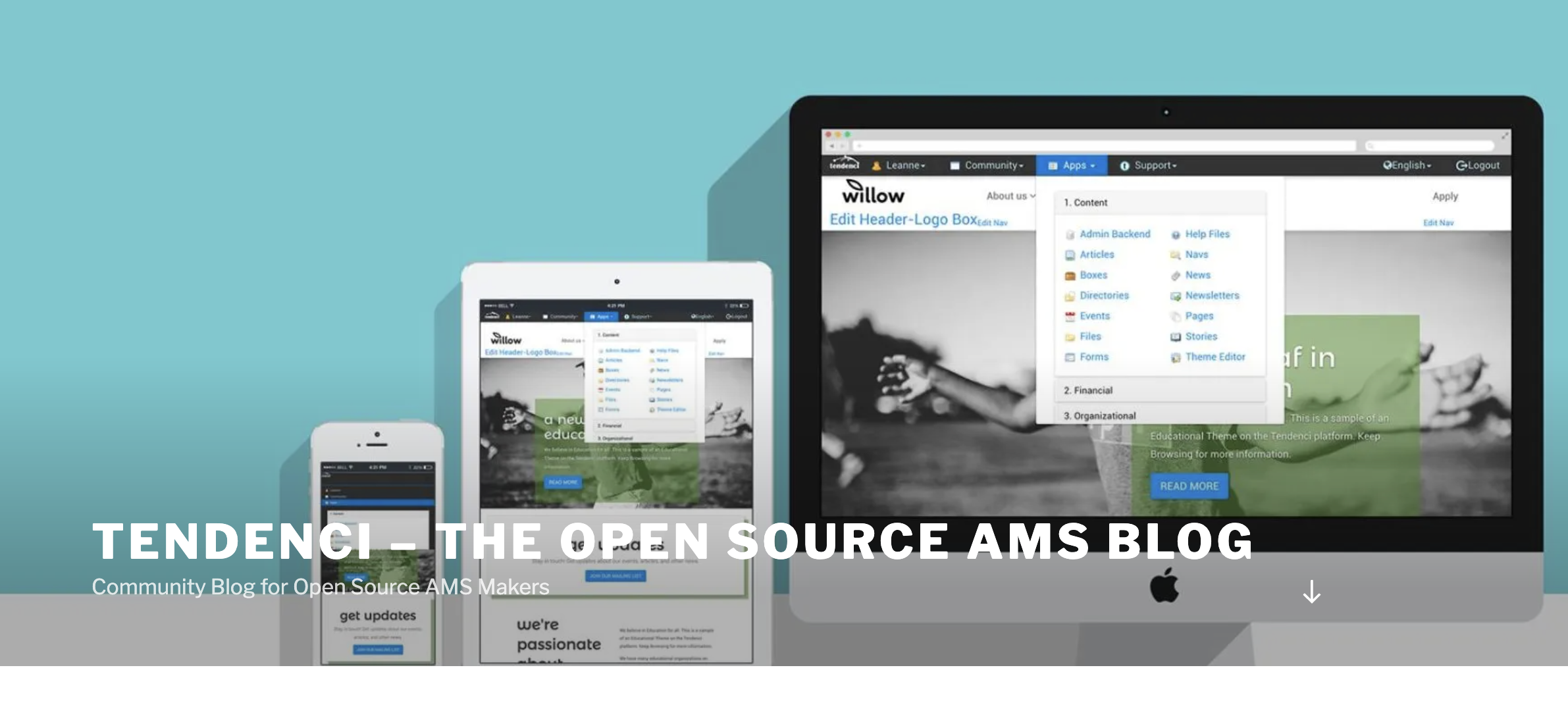 Screenshot: Tendenci Open Source AMS Blog