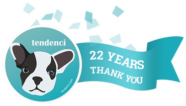 Tendenci Puppy Logo with celebration ribbon