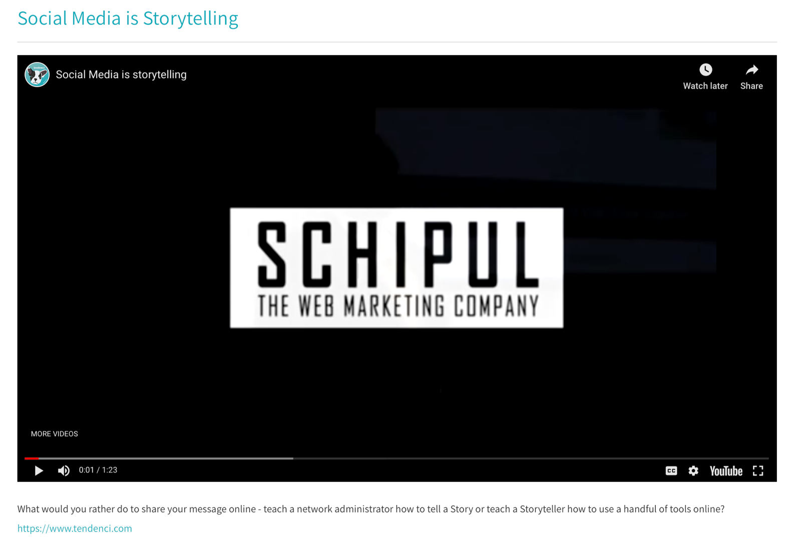 Social Media Storytelling Video Snapshot 