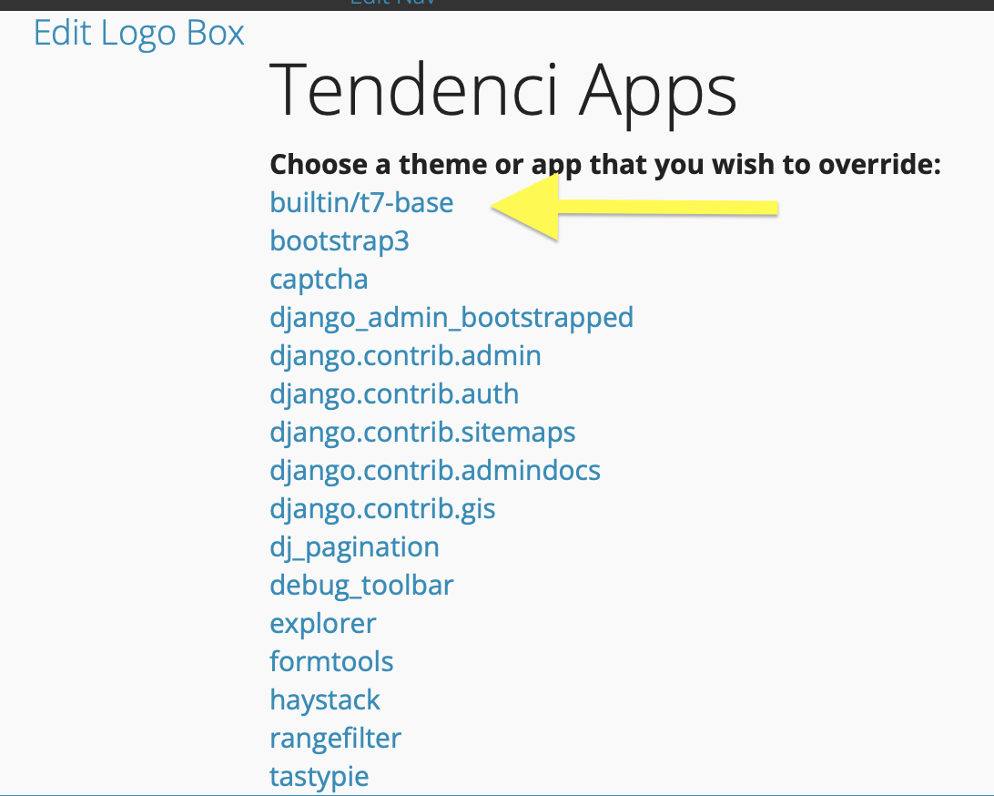Snapshot Tendenci Theme Editor for Help file