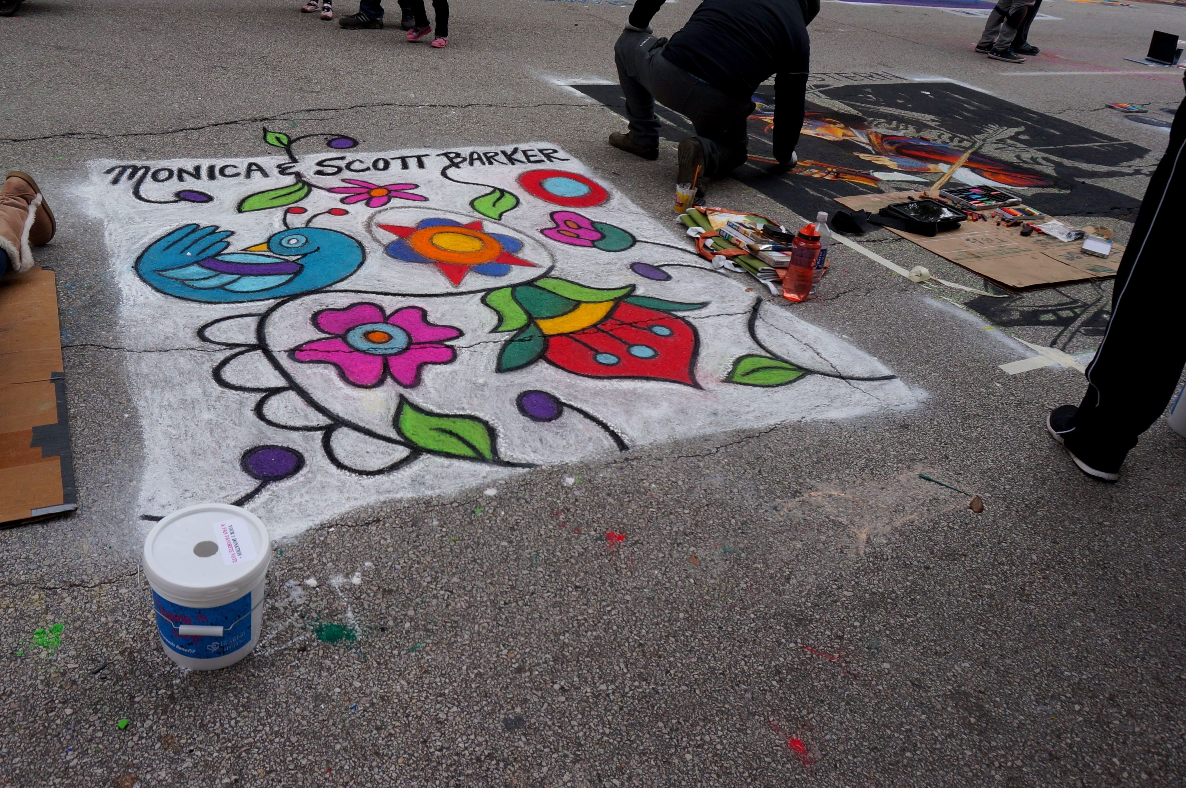 Chalk art at Via Colori 2013
