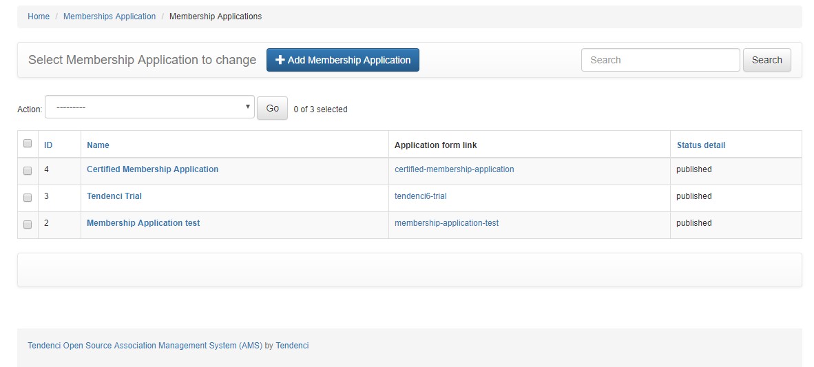 Add and edit membership applications - admin backend