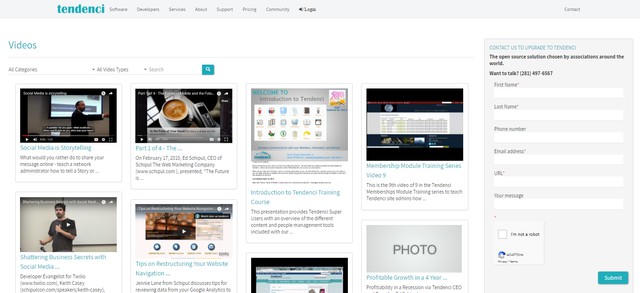 Responsive Tendenci Open Source  Videos Module Theme built for Non-Profits and Associations.