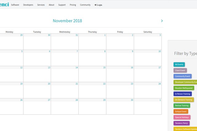 Screenshot of a New Event Calendar