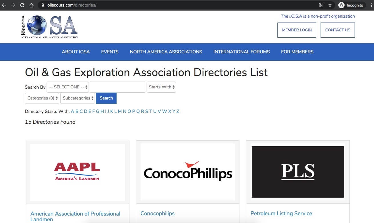 International Oil Scouts Association Directory