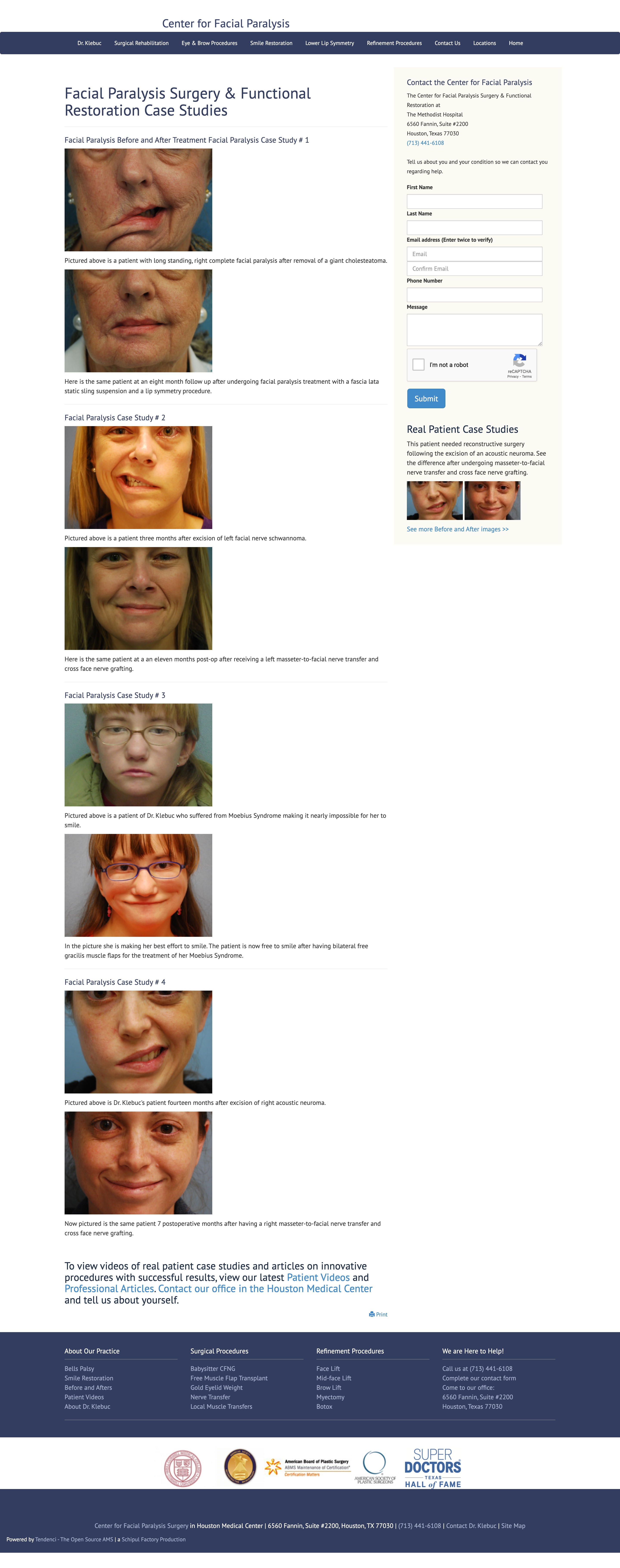 Medical Web Design - Center fro Facial Paralysis